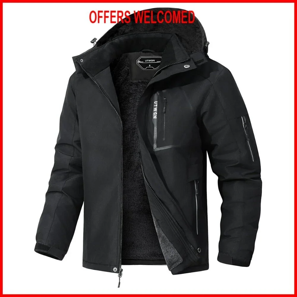 Men's Ski Jacket Winter Warm Snow Coat Waterproof Windbreaker Hooded